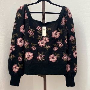 NWT Anthropologie floral sweater size M